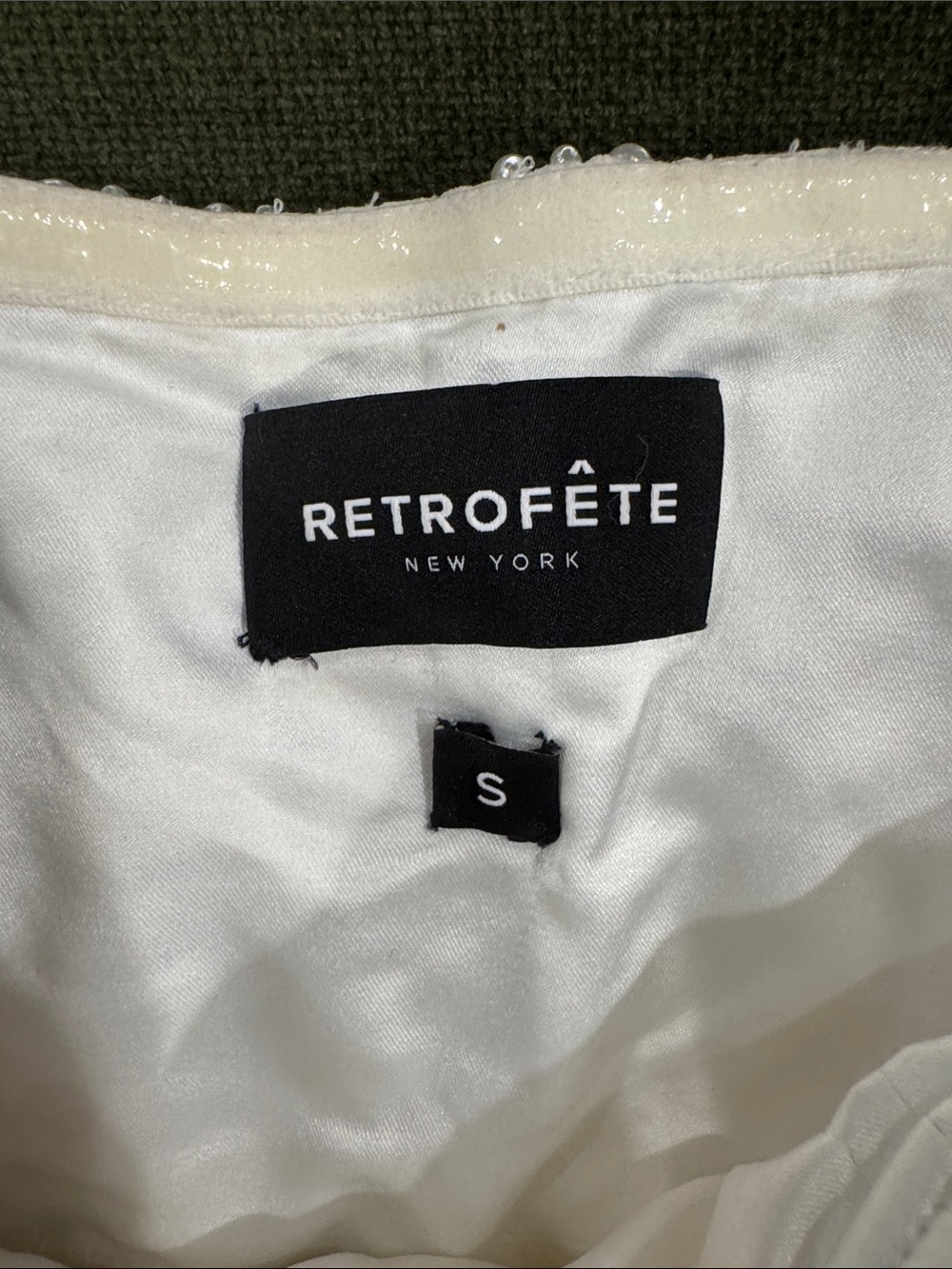 Retrofete Strapless Beaded Pearl Mini Dress *Like New, Worn Once* - Picture 4 of 5